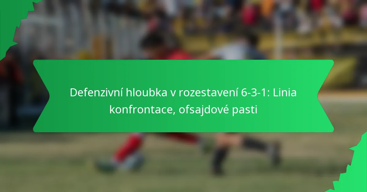 Defenzivní hloubka v rozestavení 6-3-1: Linia konfrontace, ofsajdové pasti