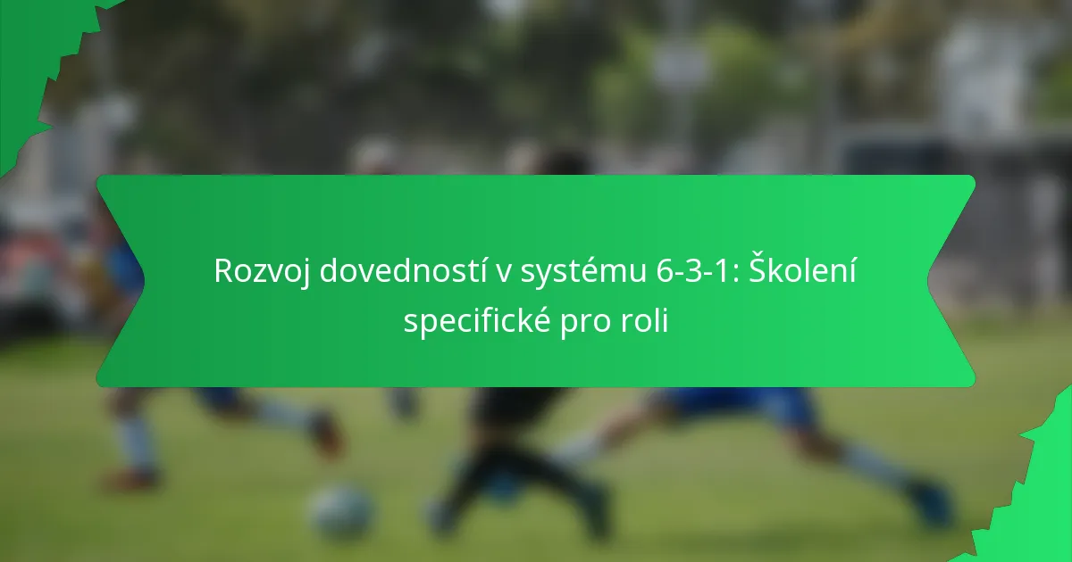 Rozvoj dovedností v systému 6-3-1: Školení specifické pro roli