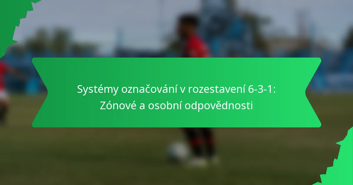 Systémy označování v rozestavení 6-3-1: Zónové a osobní odpovědnosti