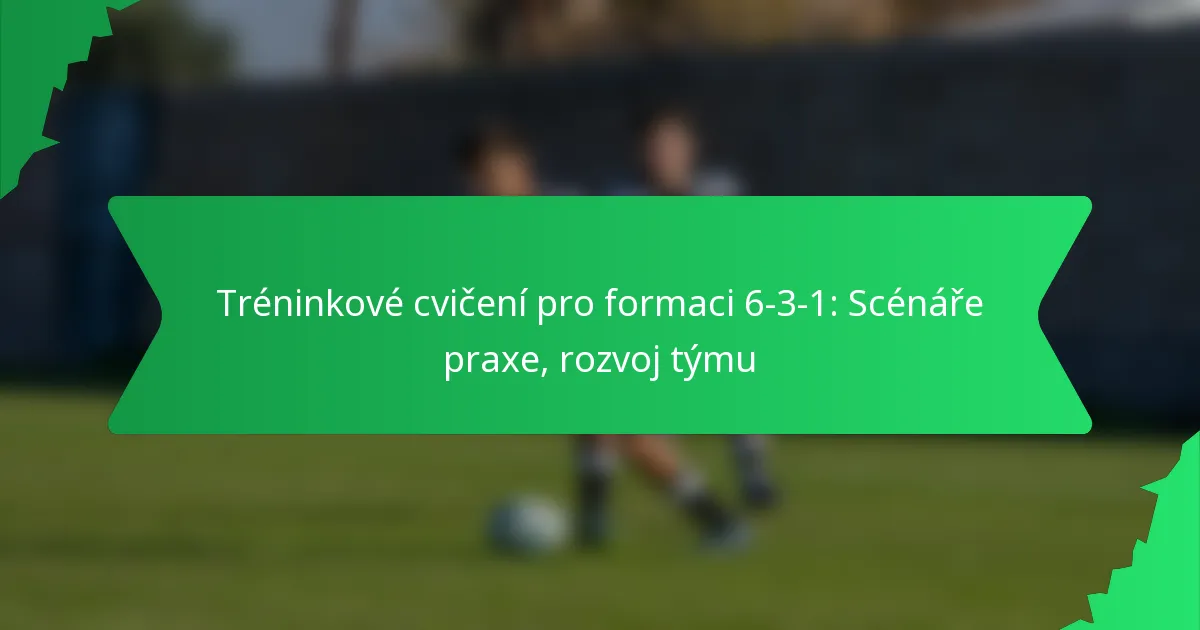 Tréninkové cvičení pro formaci 6-3-1: Scénáře praxe, rozvoj týmu
