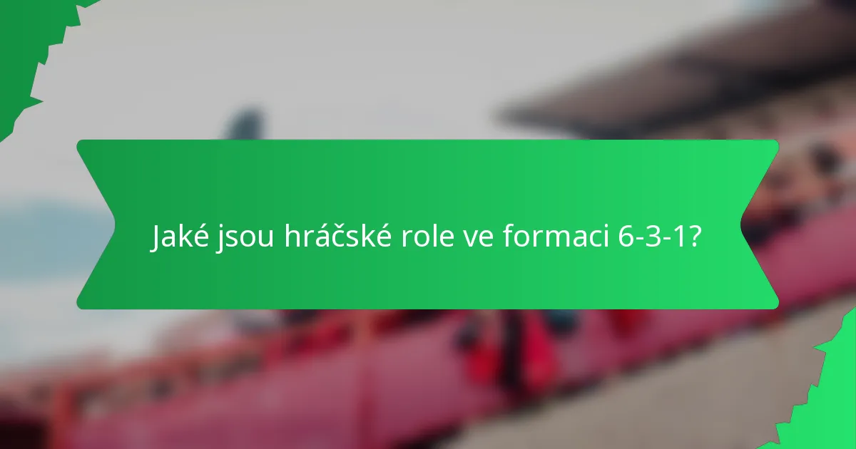 Jaké jsou hráčské role ve formaci 6-3-1?
